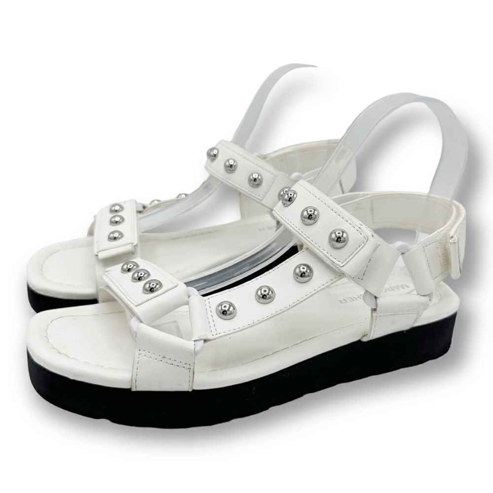 Marc Fisher Kizzy‎ Sandal White Studded Platform Chunky Strap Sz 8